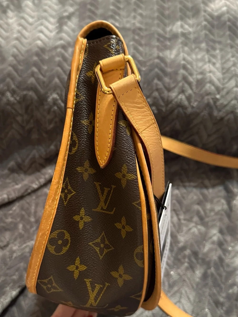 Louis Vuitton Monogram Canvas Shoulder Bag in Brown and Tan